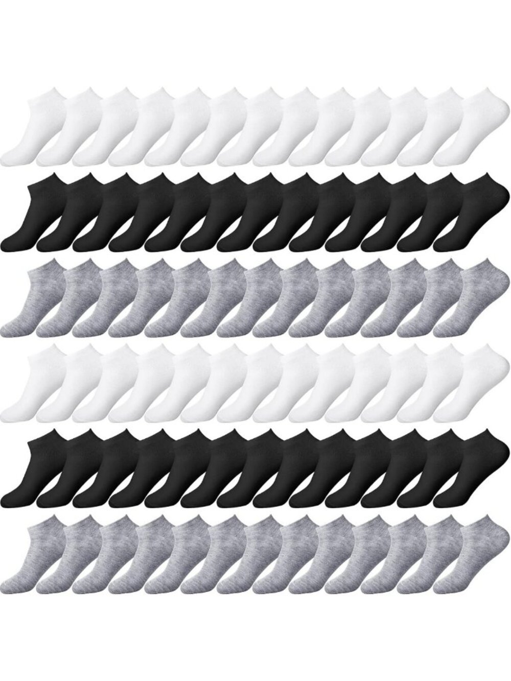 100 Pairs Low Cut Ankle Socks for Women & Men - Comfortable, Breathable, Bulk